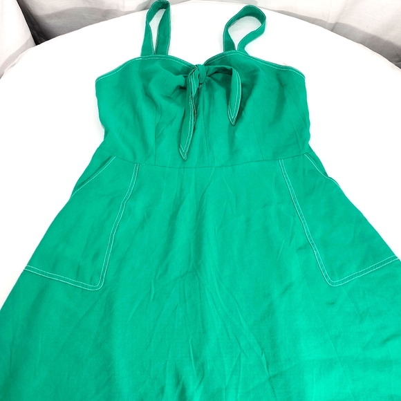 A New Day Green Sleeveless Sailor Bow A-Line Midi Dress - Picture 10 of 16